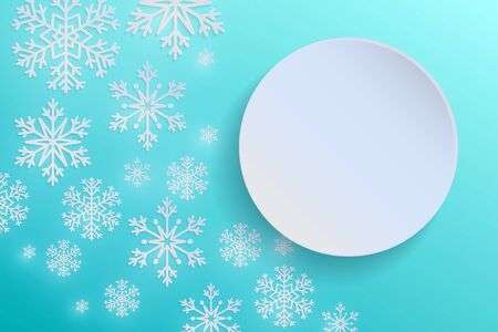 Happy New Year 2020. Christmas banner with snowflakes. Vector illustration. Falling snow.のイラスト素材