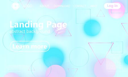 Landing page. Website template. Abstract background. Blue and pink colors. Web design landing page. Vector illustration.のイラスト素材