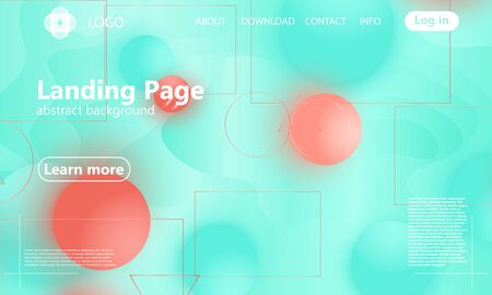 Coral soft spheres. Landing page. Website template. Abstract background. Web design landing page. Vector illustration.のイラスト素材