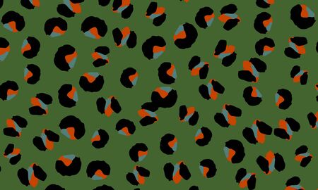 Leopard print design. Spotted fur texture. Panther skin. Retro fabric pattern. Animal print leopard. Vector illustration.のイラスト素材