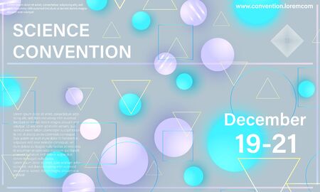 Science convention. Conference design template. Business background. Colorful elements. Announcement conference. Abstract cover design. Vector illustration.のイラスト素材