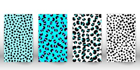 Blue leopard print. Panther skin. Retro fabric pattern. Spotted fur texture. Animal print leopard. Vector illustration.のイラスト素材