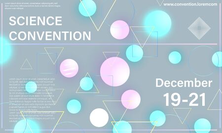 Science convention. Conference design template. Business background. Colorful elements. Announcement conference. Abstract cover design. Vector illustration.のイラスト素材
