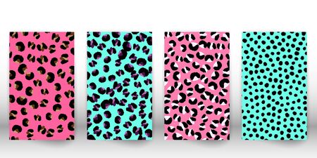 Leopard print design. Spotted fur texture. Panther skin. Retro fabric pattern. Animal print leopard. Vector illustration.のイラスト素材