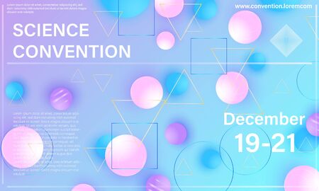 Science convention. Conference design template. Business background. Colorful elements. Announcement conference. Abstract cover design. Vector illustration.のイラスト素材