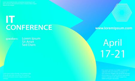 Poster. Conference design template. Business background. Colorful elements. Announcement conference. Abstract cover design. Vector illustration.のイラスト素材