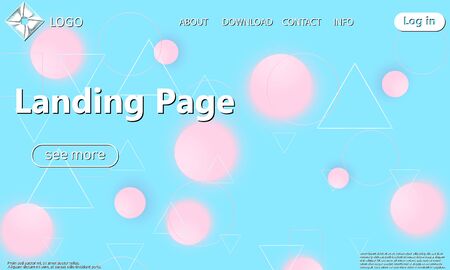 Minimal geometric background. Landing page. Trendy Colorful wallpaper.のイラスト素材
