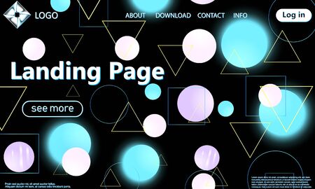 Landing page template. Trendy geometric background. Colorful shapes composition.のイラスト素材