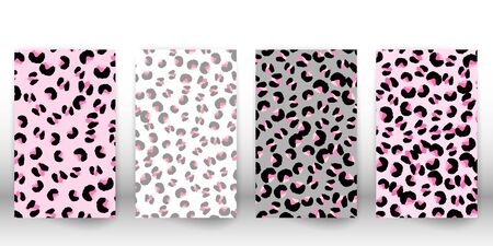 Pink leopard print. Panther skin. Retro fabric pattern. Spotted fur texture. Animal print leopard. Vector illustration.のイラスト素材