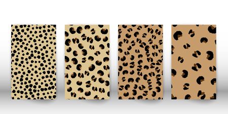Leopard print design. Spotted fur texture. Panther skin. Retro fabric pattern. Animal print leopard. Vector illustration.のイラスト素材