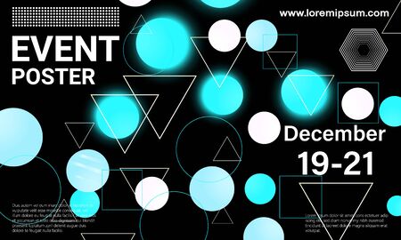 Event poster. Business background. Colorful elements. Announcement conference. Abstract cover design. Vector illustration.のイラスト素材