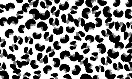Ink pattern. Black and white halftone. Leopard print. Animal skin pattern. Black leopard pattern. Panther skin background. Vector.のイラスト素材
