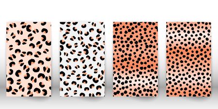 Leopard print design. Panther skin. Retro fabric pattern. Spotted fur texture. Animal print leopard. Vector illustration.のイラスト素材