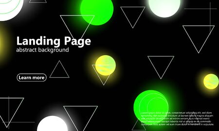 3d background. Landing page. Neon pattern. Color geometric shapes. Vector. Soft background.のイラスト素材