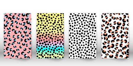 Leopard print design. Spotted fur texture. Panther skin. Retro fabric pattern. Animal print leopard. Vector illustration.のイラスト素材