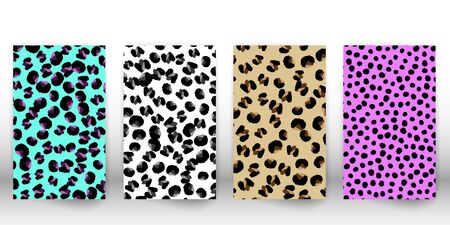 Leopard print design. Panther skin. Retro fabric pattern. Spotted fur texture. Animal print leopard. Vector illustration.のイラスト素材