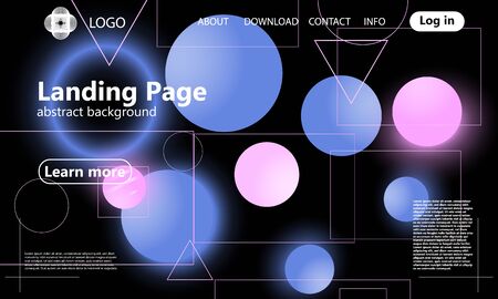 Landing page. Geometric background. Minimal abstract cover design. Creative colorful wallpaper. Trendy gradient poster. Vector illustration. Website landing page.のイラスト素材