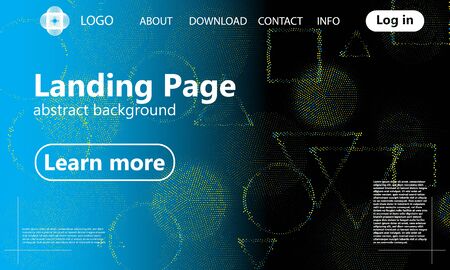 Landing page. Geometric background. Minimal abstract cover design. Creative colorful wallpaper. Trendy gradient poster. Vector illustration. Website landing page.のイラスト素材