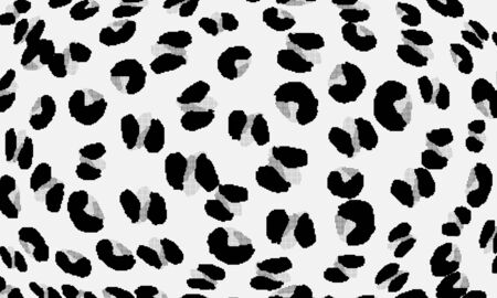 Ink pattern. Black and white halftone. Leopard print. Animal skin pattern. Black leopard pattern. Panther skin background. Vector.のイラスト素材