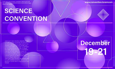 Science convention. Conference design template. Business background. Colorful elements. Announcement conference. Abstract cover design. Vector illustration.のイラスト素材