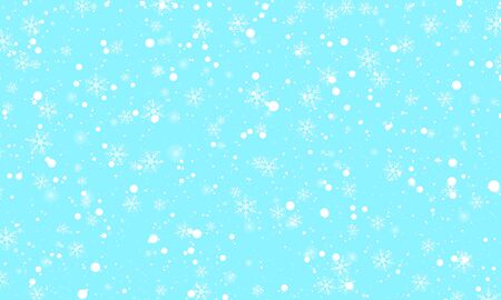Snow pattern. Vector illustration. White snowflakes on blue background. Falling snow.のイラスト素材