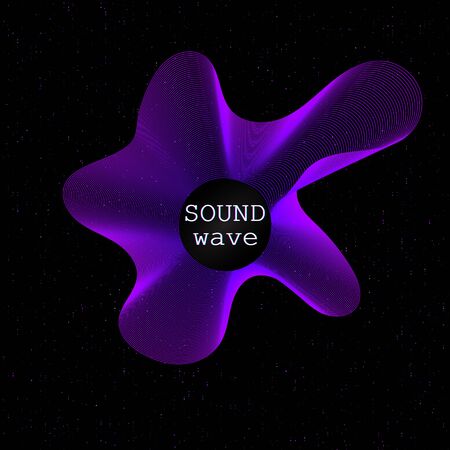 Music waves. Neon poster. Big data. Futuristic Visualization. 3d wave. Virtual flow. Digital sound. Vector illustration. Abstract colorful neon poster.のイラスト素材