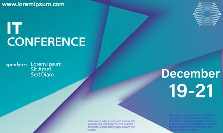 Conference design template. Business background. Colorful elements. Announcement conference. Abstract cover design. Vector illustration.のイラスト素材