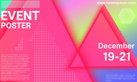 Event poster. Business background. Colorful elements. Announcement conference. Abstract cover design. Vector illustration.のイラスト素材