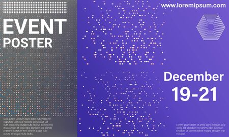 Event poster. Business background. Colorful elements. Announcement conference. Abstract cover design. Vector illustration.のイラスト素材
