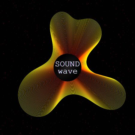 Music waves. Neon poster. Big data. Futuristic Visualization. 3d wave. Virtual flow. Digital sound. Vector illustration. Abstract colorful neon poster.のイラスト素材