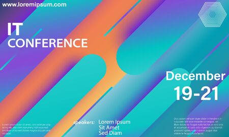 Conference design template. Business background. Colorful elements. Announcement conference. Abstract cover design. Vector illustration.のイラスト素材