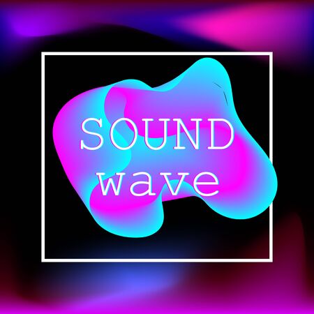 Music waves. Neon poster. Big data. Futuristic Visualization. 3d wave. Virtual flow. Digital sound. Vector illustration. Abstract colorful neon poster.のイラスト素材