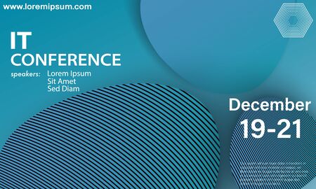 Conference design template. Business background. Colorful elements. Announcement conference. Abstract cover design. Vector illustration.のイラスト素材