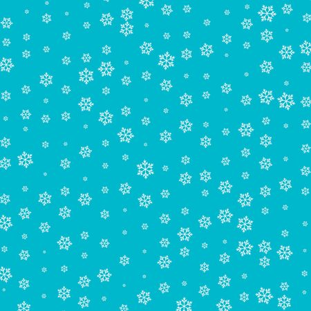 Snow pattern. Vector illustration. White snowflakes on blue background. Falling snow.のイラスト素材