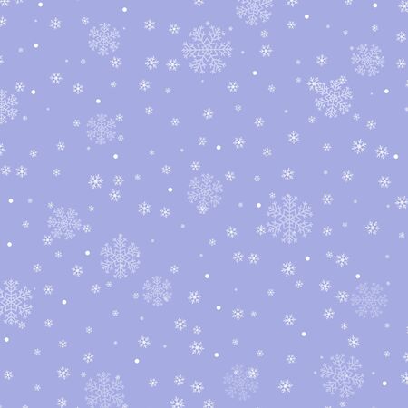 Snow pattern. Vector illustration. White snowflakes on violet background. Falling snow.のイラスト素材