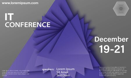 Conference design template. Business background. Colorful elements. Announcement conference. Abstract cover design. Vector illustration.のイラスト素材