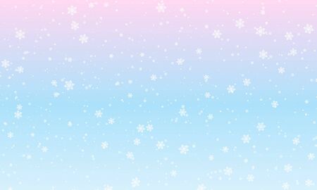 Snow pattern. Vector illustration. White snowflakes on blue background. Falling snow.のイラスト素材
