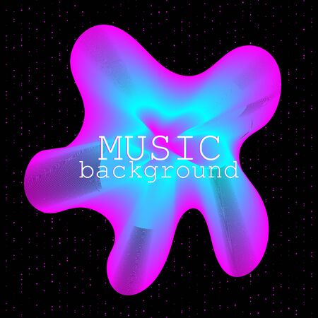 Music waves. Neon poster. Big data. Futuristic Visualization. 3d wave. Virtual flow. Digital sound. Vector illustration. Abstract colorful neon poster.のイラスト素材