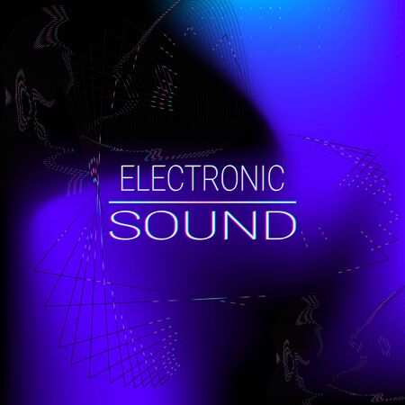Music party. Sound waves. Neon Colorful elements. Event poster. Abstract cover design. Vector illustration.のイラスト素材