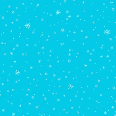 Snow pattern. Vector illustration. White snowflakes on blue background. Falling snow.のイラスト素材