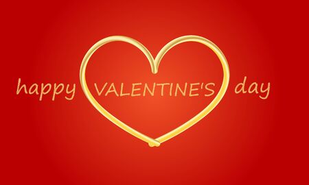 Valentines day background. Golden Heart. Banner design. Gold text . Vector illustration.のイラスト素材