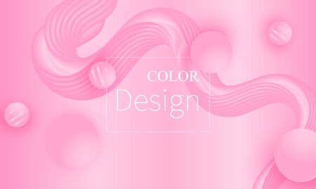 Pink design. Fluid shapes. Minimal cover design. Creative colorful wallpaper. Trendy gradient poster. Vector illustration. Abstract pink background.のイラスト素材