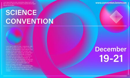 3d colorful shapes. Fluid background. Conference banner. Trendy abstract cover. Futuristic design poster. Colorful gradient. Vector.のイラスト素材