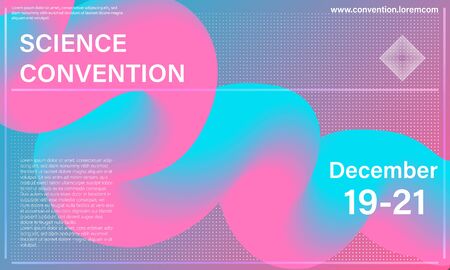 Liquid color shape. Conference design template. Fluid background. Trendy abstract cover. Futuristic design poster. Colorful gradient. Vector.のイラスト素材