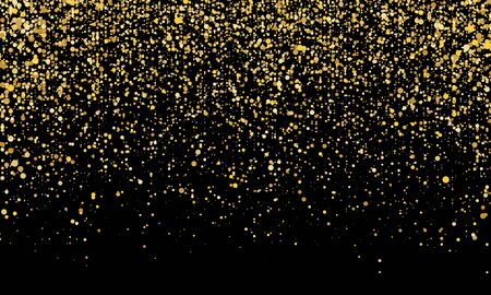 Golden confetti. Gold abstract particles. Sparkle glitter background. Vector illustration.のイラスト素材