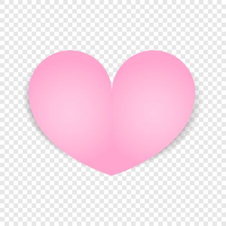 Pink Heart isolated on transparent background. Valentines day design. Vector illustration.のイラスト素材