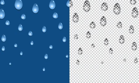 Water drop background. Splash rain. Vector illustration. Bubbles isolated. Bath drops. Foam effect. Vector illustration. Fizzy bubbles under water.のイラスト素材