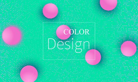 Abstract background design. Pink balls. Fluid pattern. 3d geometric shapes. Vector. Color abstract background.のイラスト素材