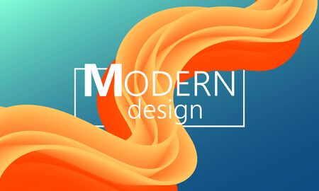 Fluid flow. Trendy color shape. Abstract background. Futuristic design poster. Colorful gradient cover. Vector.のイラスト素材