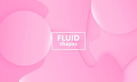 Pink design. Fluid shapes. Minimal cover design. Creative colorful wallpaper. Trendy gradient poster. Vector illustration. Abstract pink background.のイラスト素材